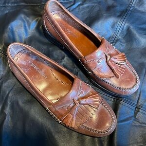 Johnston Murphy warm brown loafers with tassel